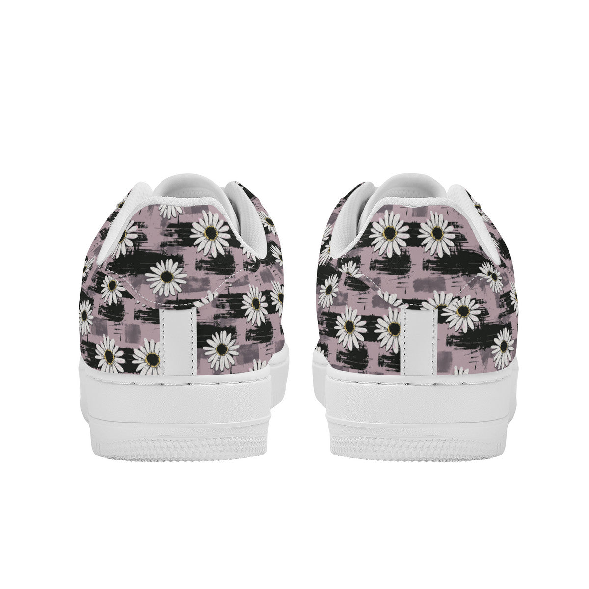 Edgy Daisy Dream with Pink and Black Grunge Unisex Air Force Sneakers