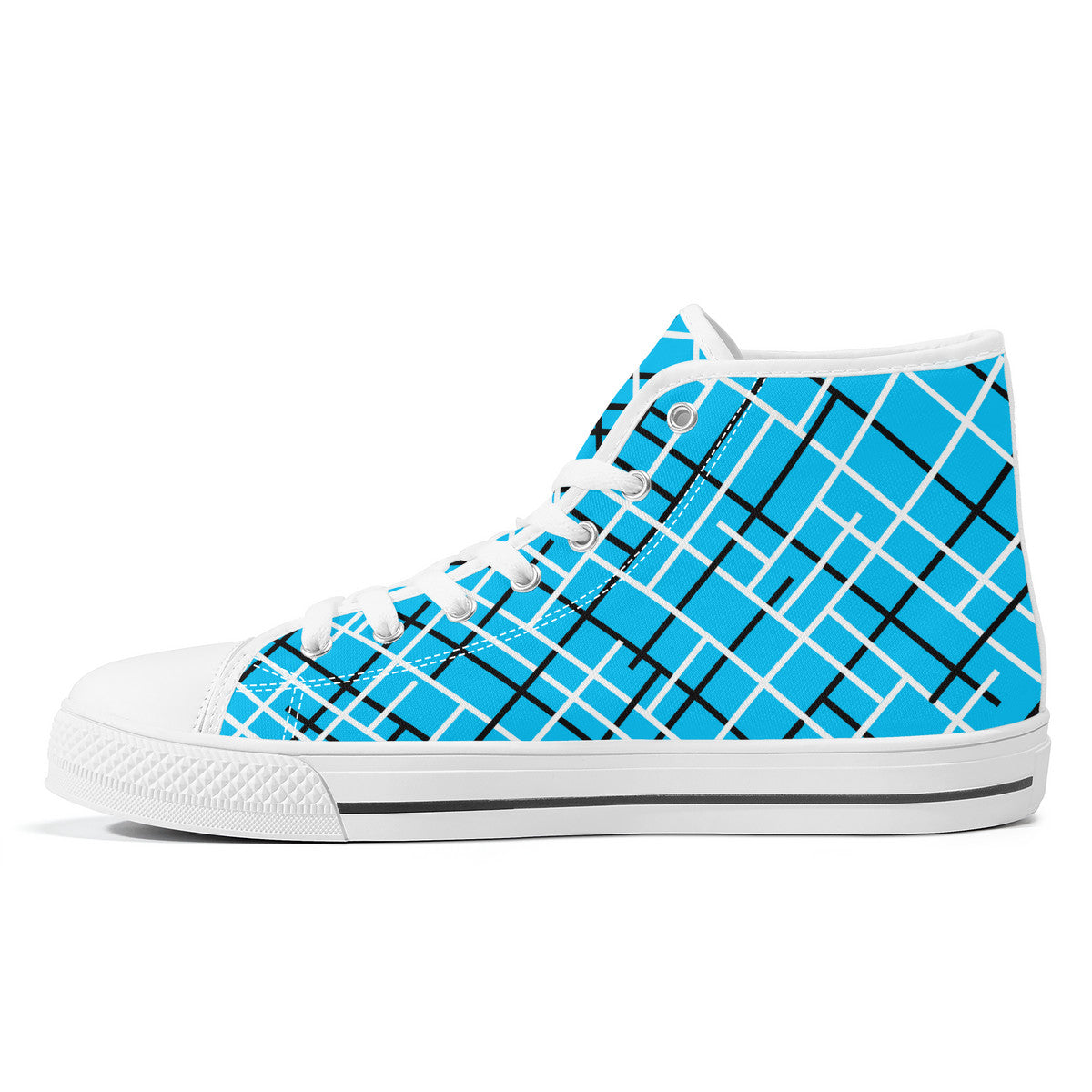 Work Hard Be Kind - Blue w/Lines Converse Style High Tops