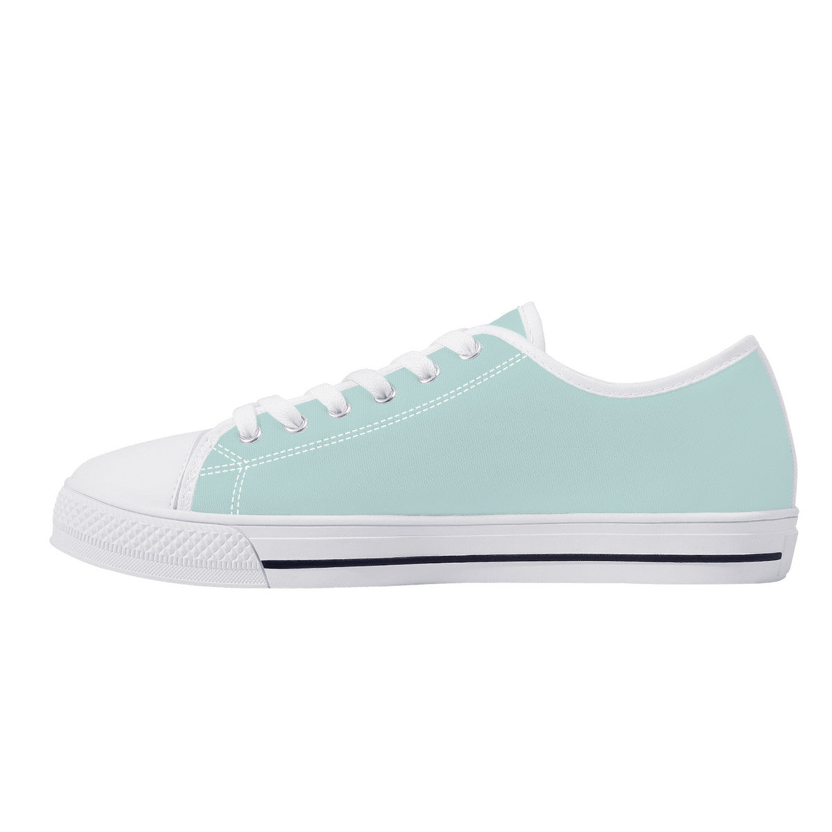 Real White Logo on Aqua Background Canvas Sneakers