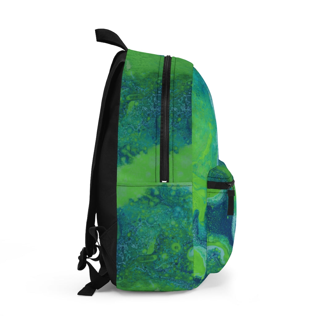 Oceanic Whirl: Blue and Green Abstract Swirls Lightweight Backpack