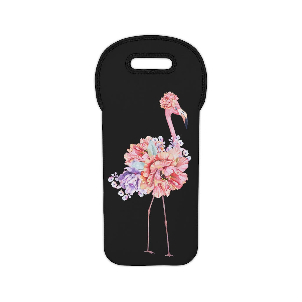 Floral Flamingo Wine Tote Bag Reusable Eco Friendly