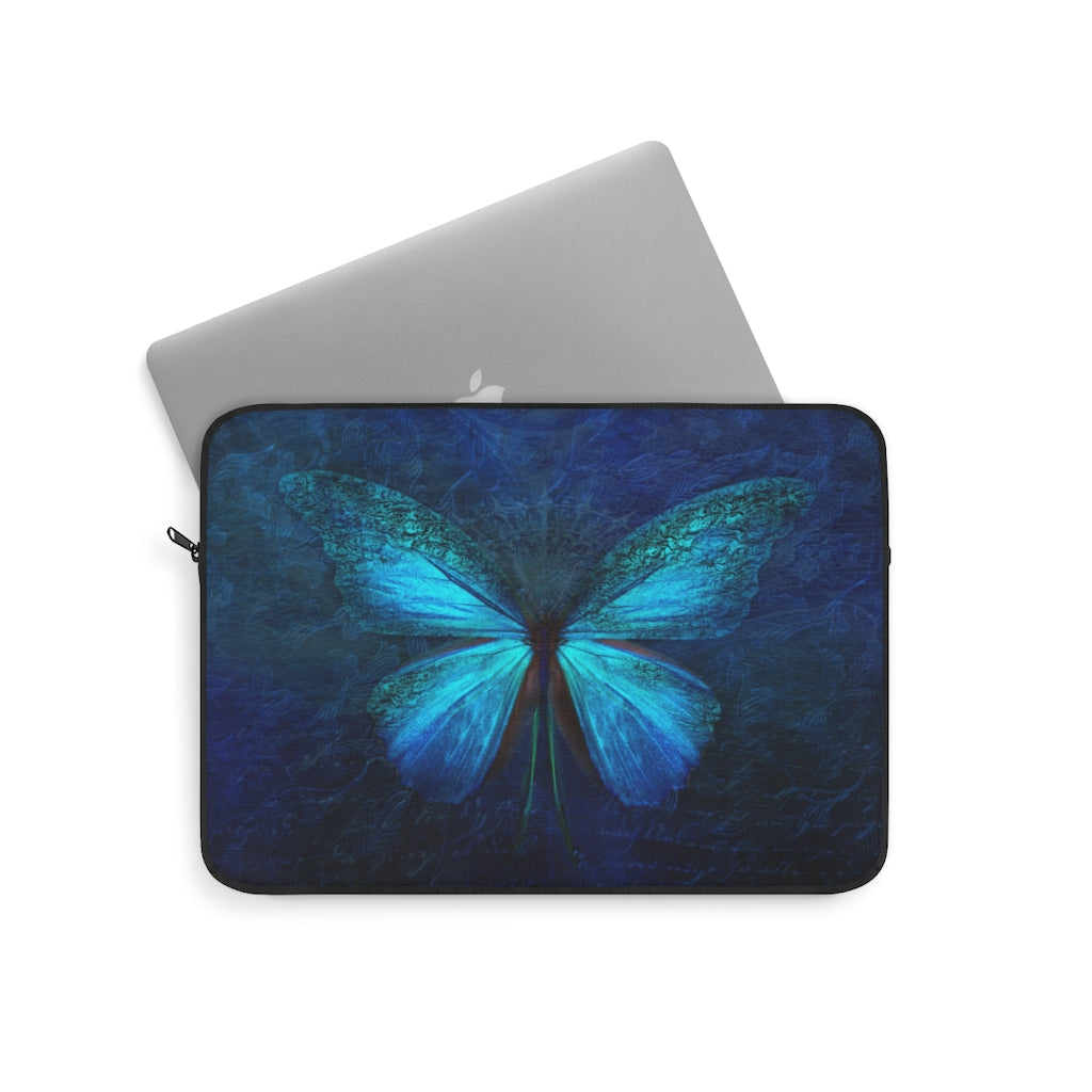 Mystical Blue Night Butterfly - Laptop or Ipad Protective Sleeve 3 Sizes