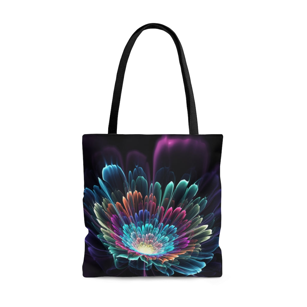 Rainbow Mystical Flower - Canvas Tote 3 Sizes