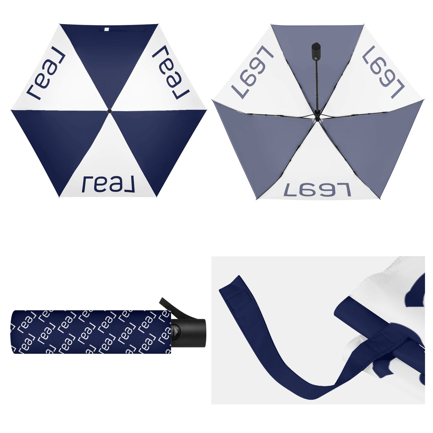 Umbrella Lightweight Auto Open & Close  - Real Logo on Navy and White