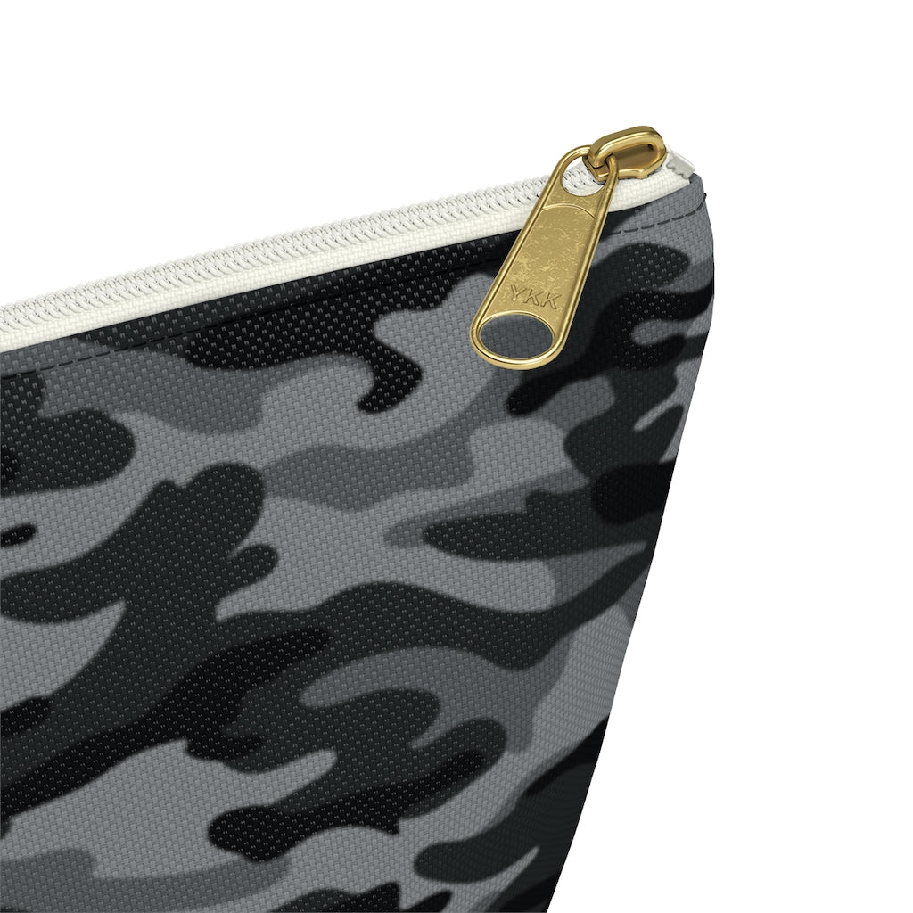 Camouflage Gray & Black - Makeup & Accessory Bag 2 Sizes