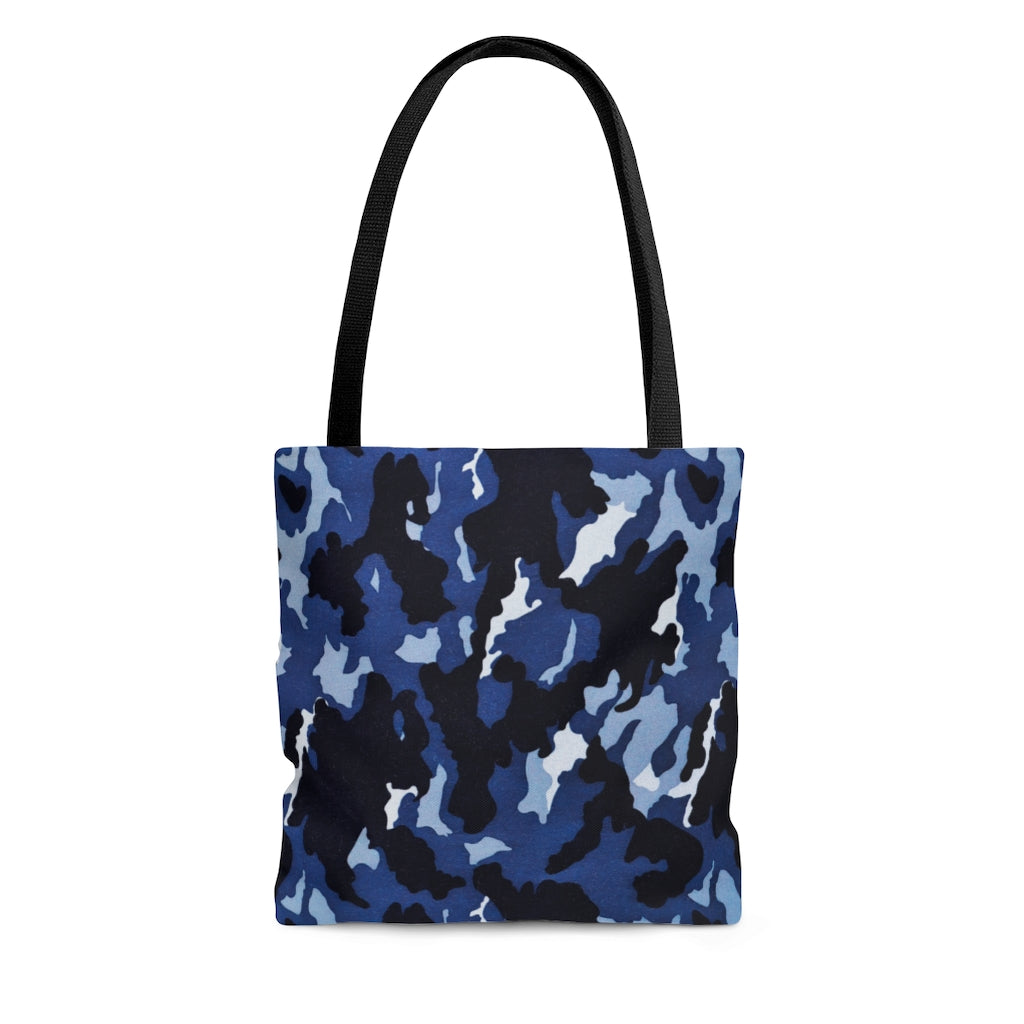 Deep Sea Concealment: Navy Blue Camouflage - Canvas Tote 3 Sizes