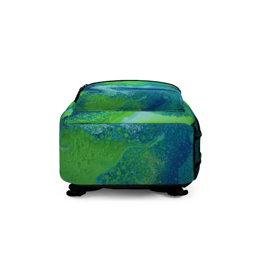 Oceanic Whirl: Blue and Green Abstract Swirls Lightweight Backpack