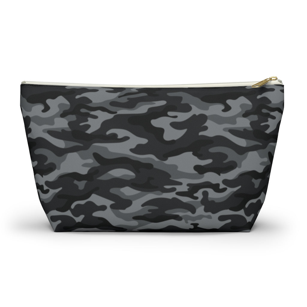 Camouflage Gray & Black - Makeup & Accessory Bag 2 Sizes