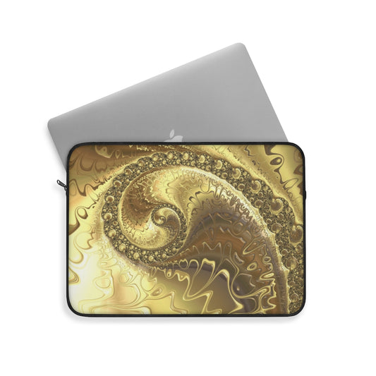 Swirling Gold Abstract - Laptop or Ipad Protective Sleeve 3 Sizes