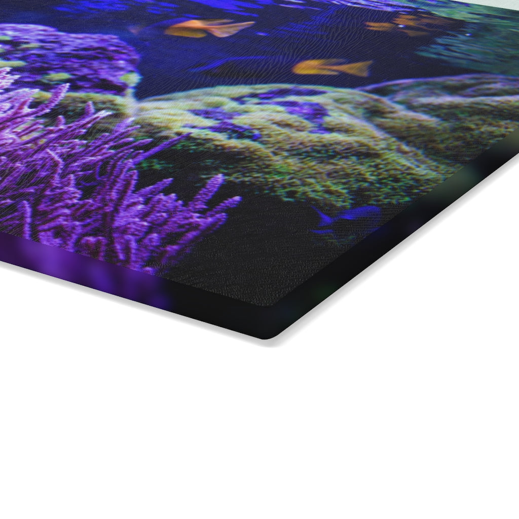 Purple Under the Sea Majestic Beauty - Glass Cutting Board  8" x 11" and 11" x 15"