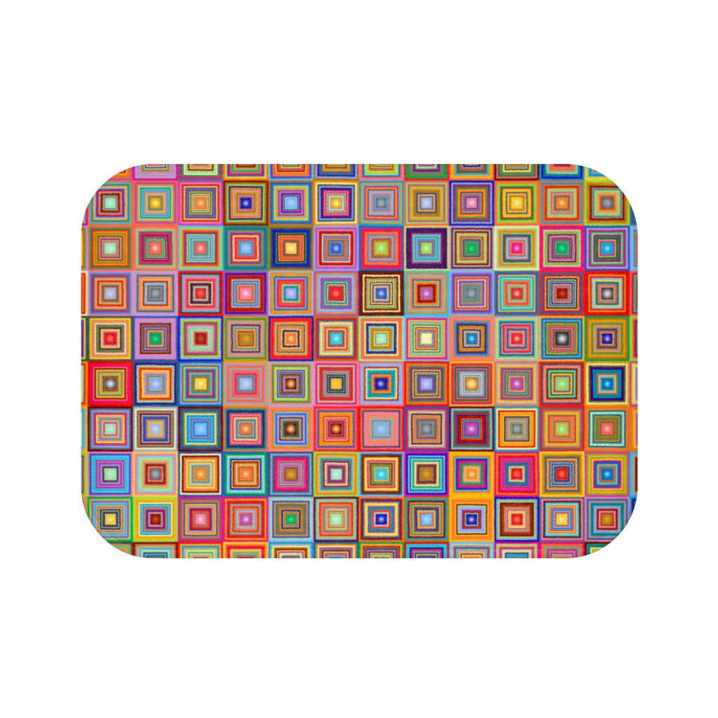 Rainbow Square Crazy Multicolored  - Bathroom Non-Slip Mat 2 Sizes