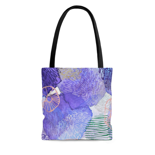 Purple Ocean Flowers  - Canvas Tote 3 Sizes