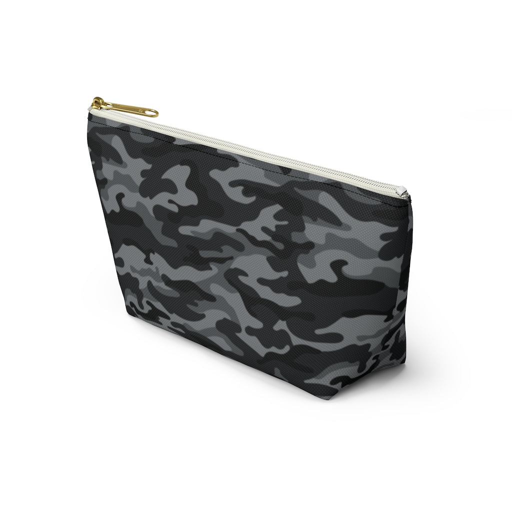 Camouflage Gray & Black - Makeup & Accessory Bag 2 Sizes