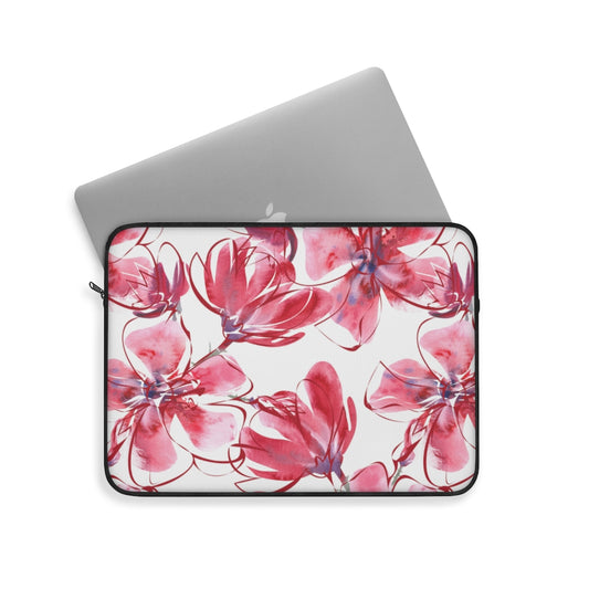 Romantic Pink & White Flowers - Laptop or Ipad Protective Sleeve 3 Sizes