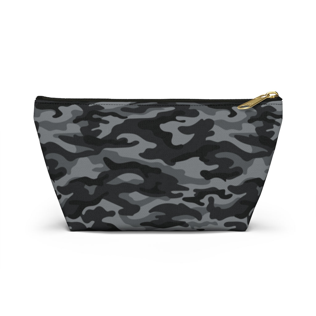 Camouflage Gray & Black - Makeup & Accessory Bag 2 Sizes