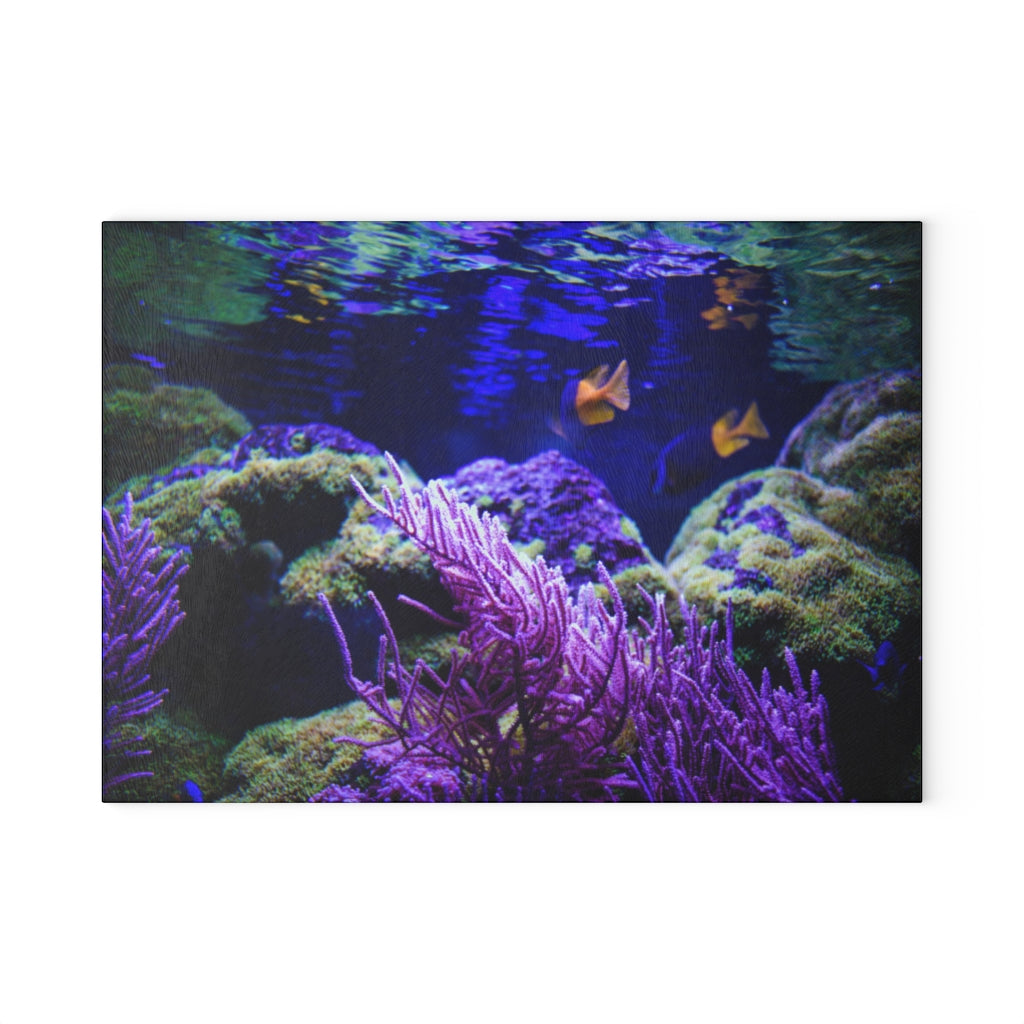 Purple Under the Sea Majestic Beauty - Glass Cutting Board  8" x 11" and 11" x 15"