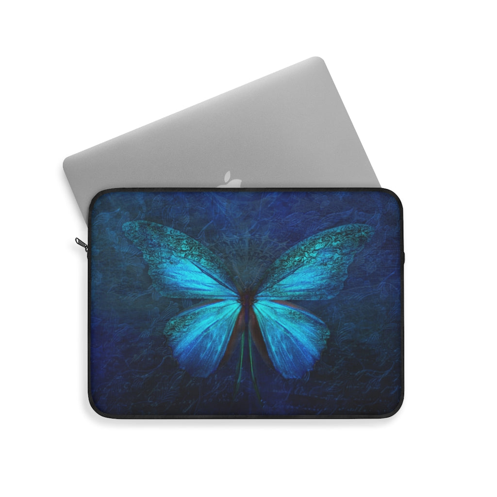 Mystical Blue Night Butterfly - Laptop or Ipad Protective Sleeve 3 Sizes