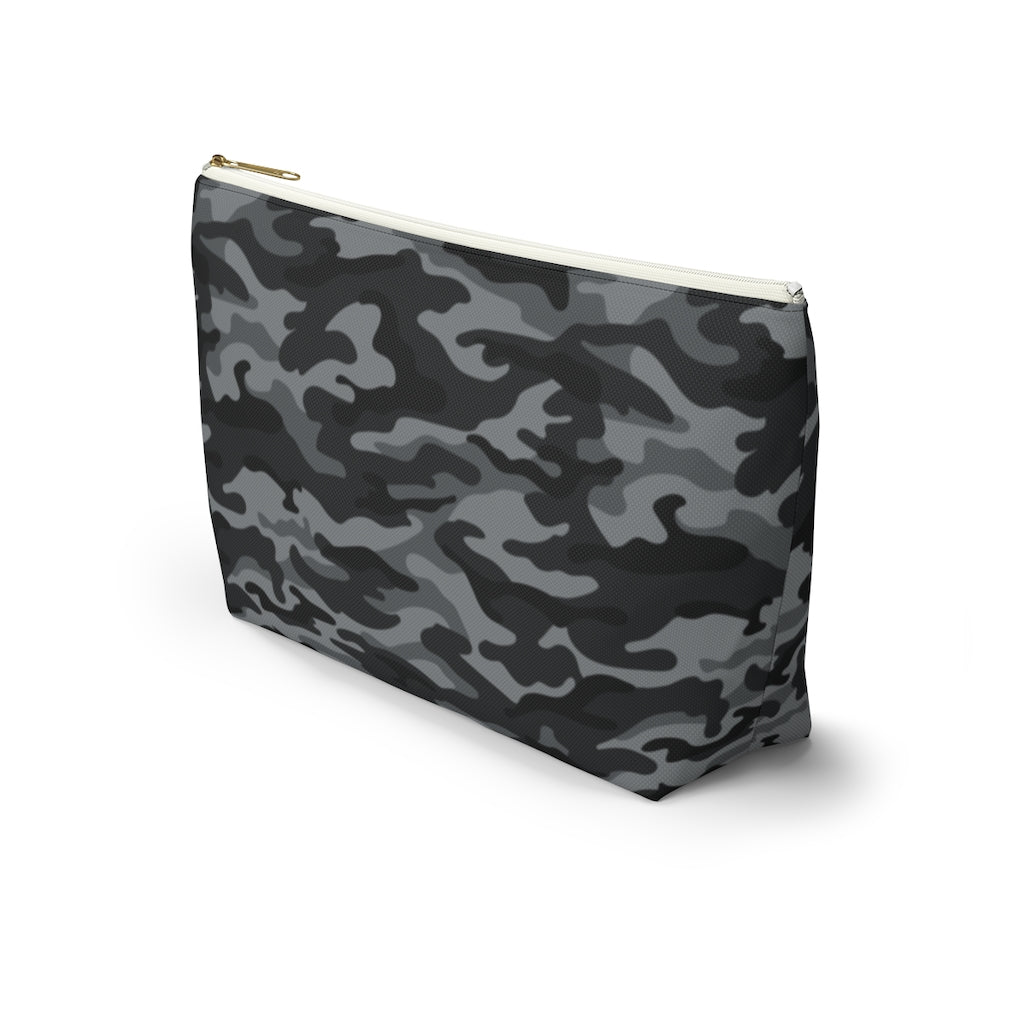 Camouflage Gray & Black - Makeup & Accessory Bag 2 Sizes