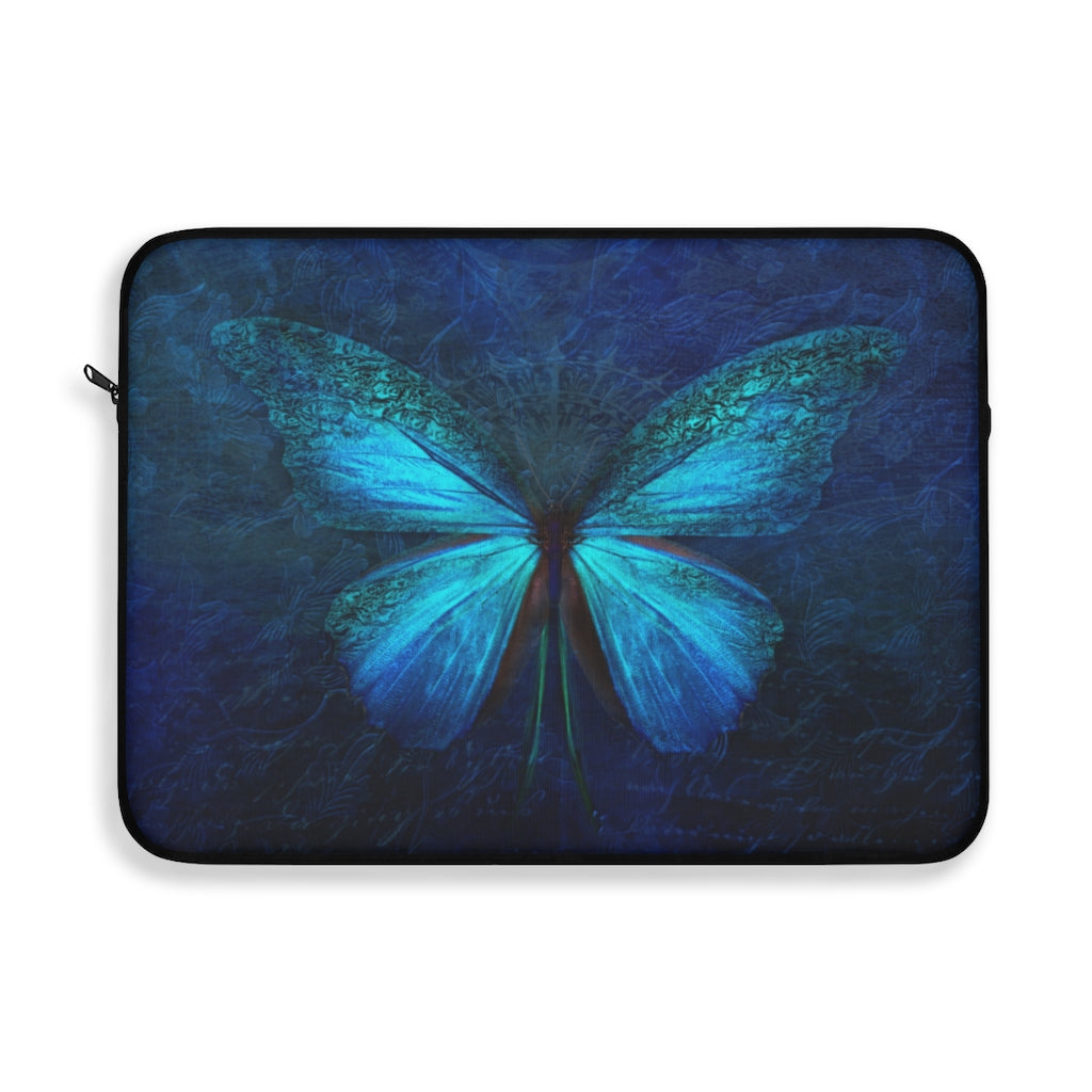 Mystical Blue Night Butterfly - Laptop or Ipad Protective Sleeve 3 Sizes