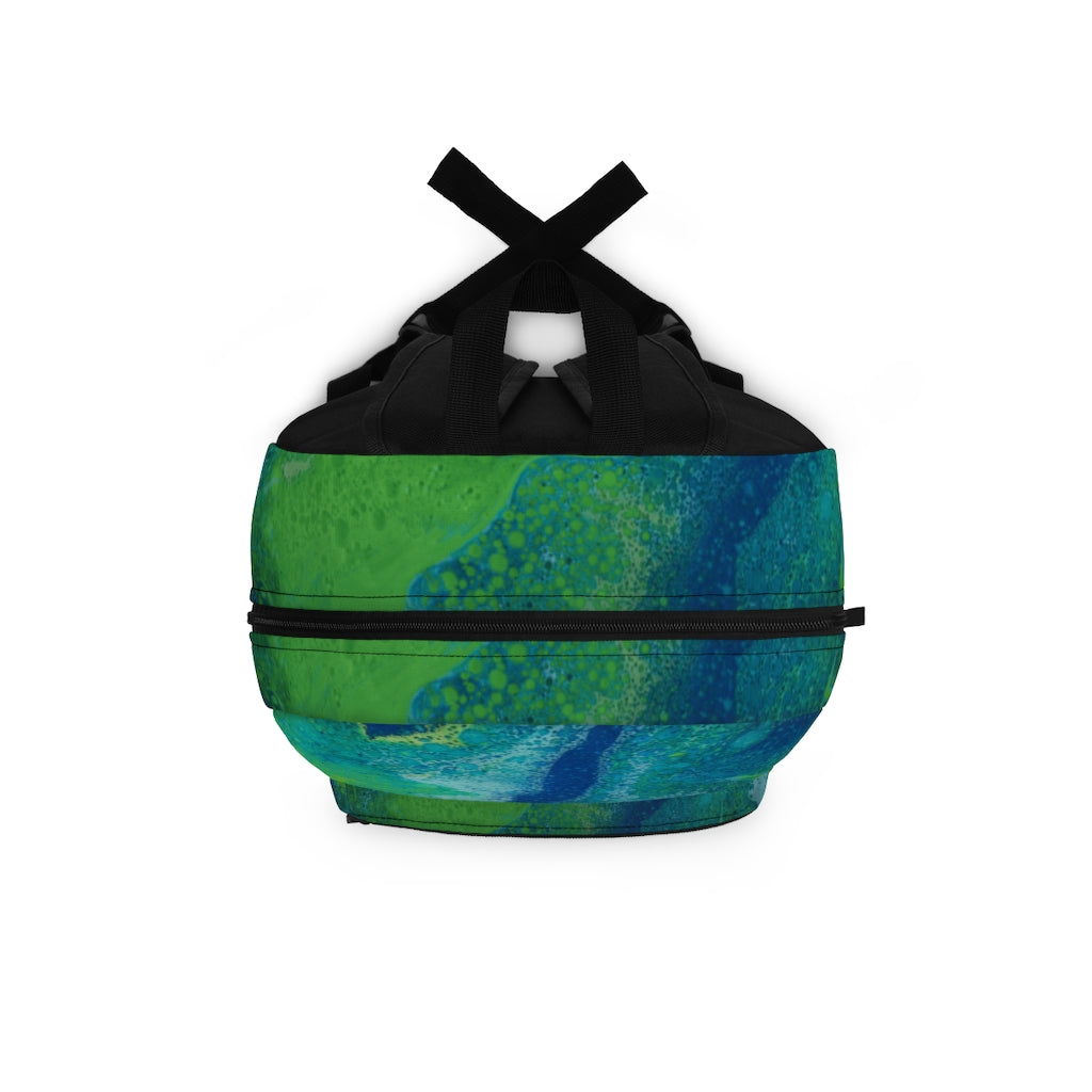 Oceanic Whirl: Blue and Green Abstract Swirls Lightweight Backpack