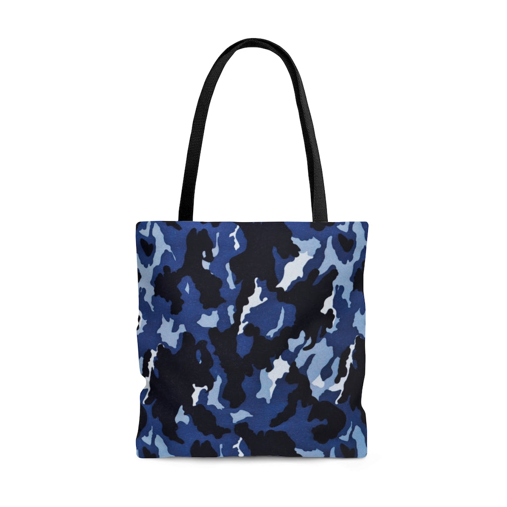 Deep Sea Concealment: Navy Blue Camouflage - Canvas Tote 3 Sizes