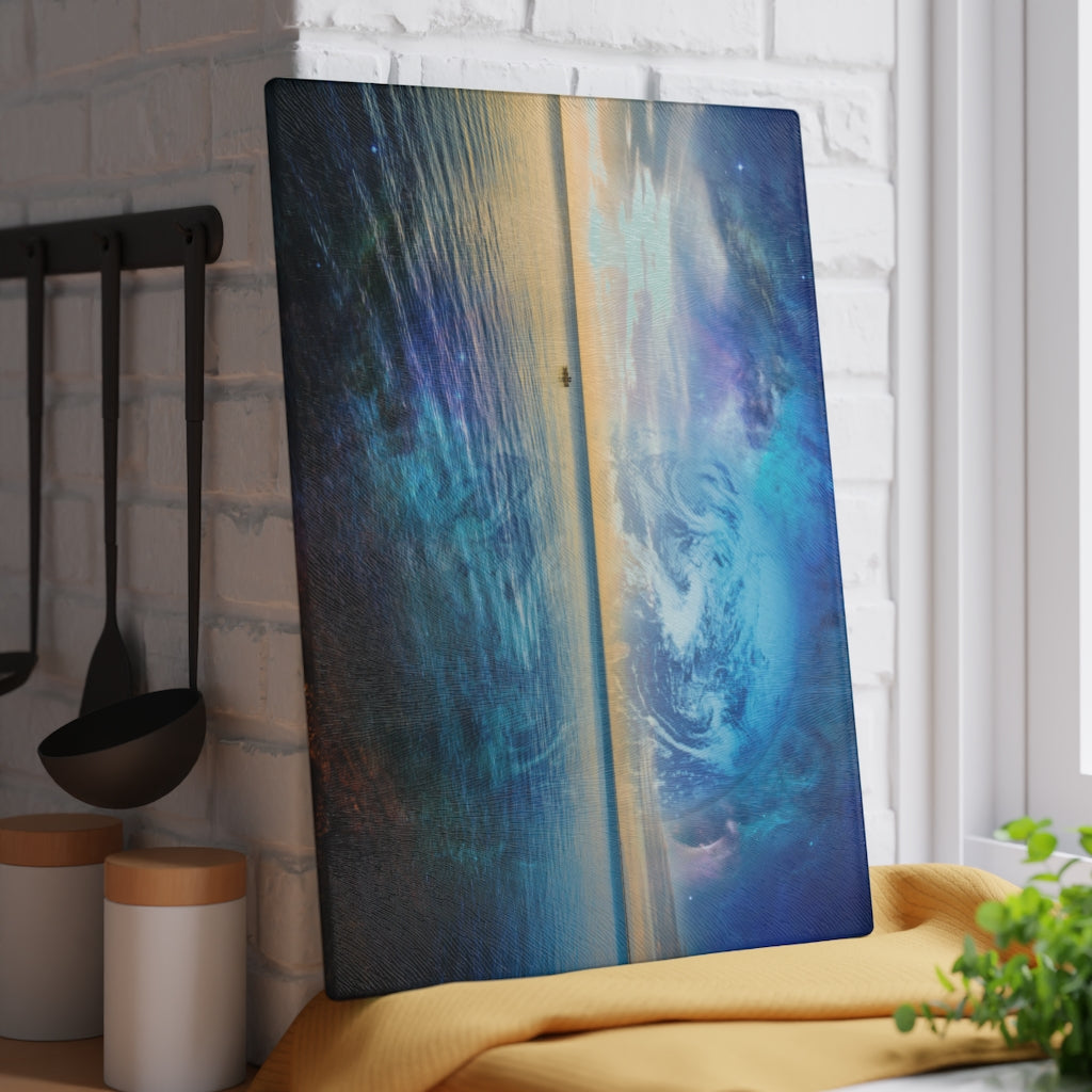 Fantasy Sunrise at the Ocean - Glass Cutting Board  8" x 11" and 11" x 15"