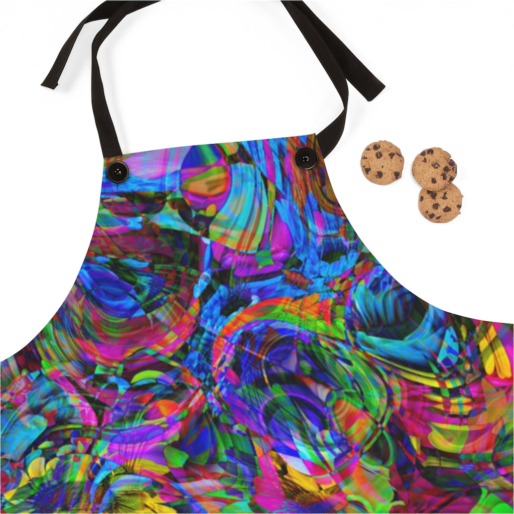 Rainbow Swirls of Color - Kitchen Chef Apron