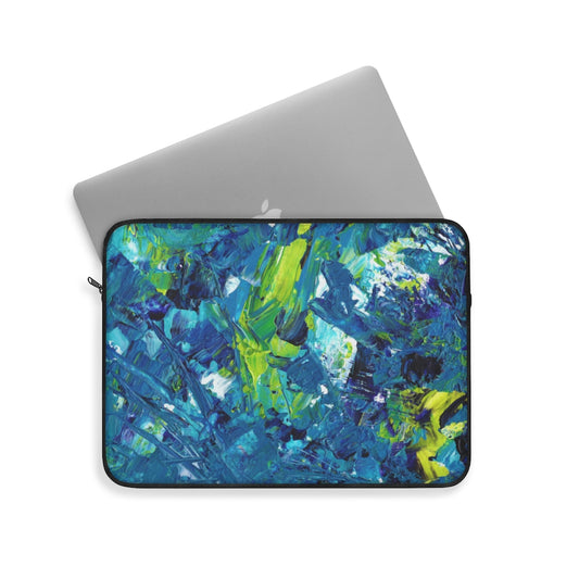 Oceanic Harmony: Abstract Blue and Green  - Laptop or Ipad Protective Sleeve 3 Sizes