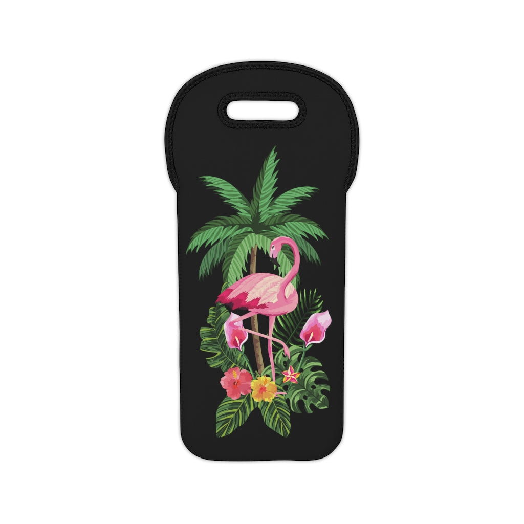 Tropical Floral Flamingo Wine Tote Bag Reusable Eco Friendly