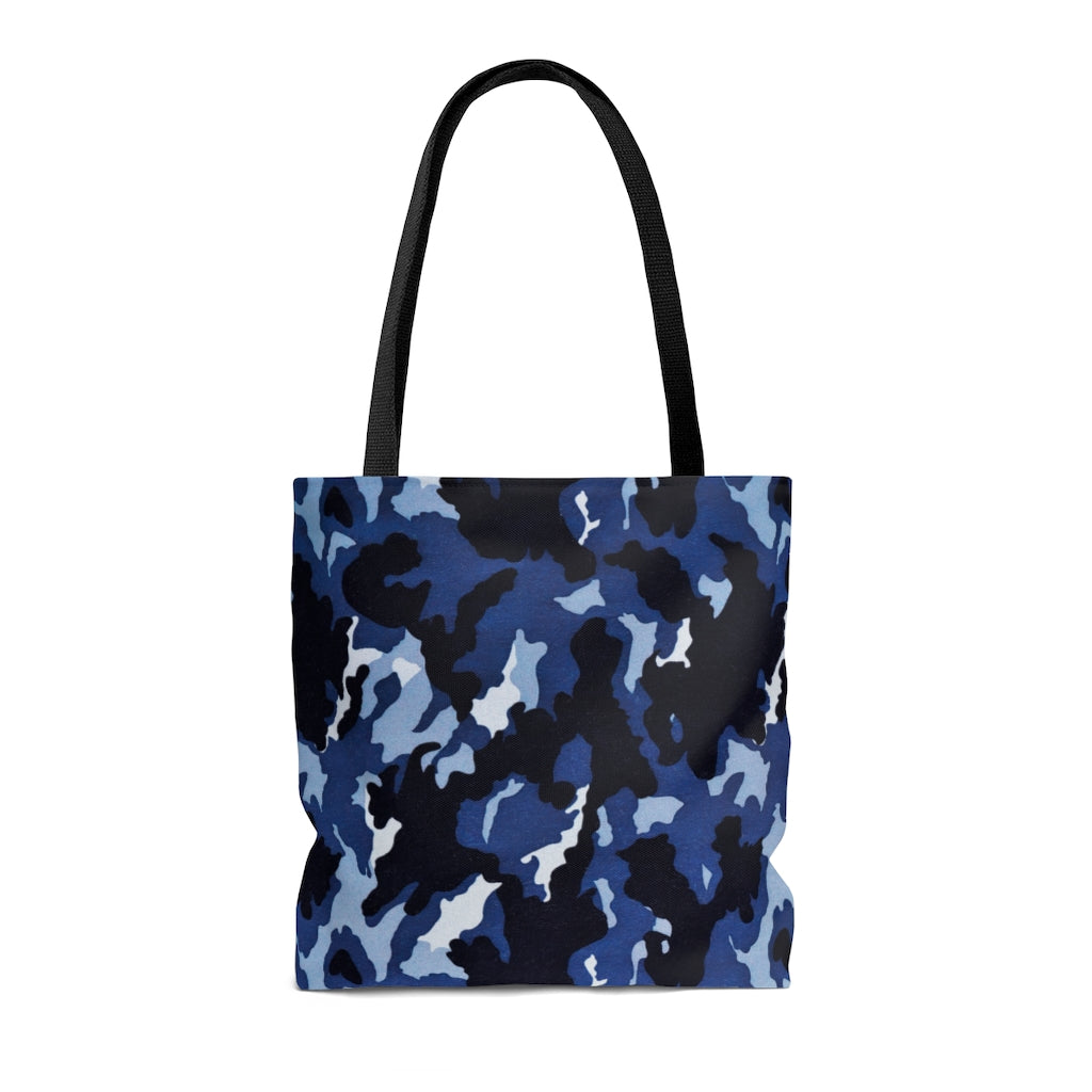 Deep Sea Concealment: Navy Blue Camouflage - Canvas Tote 3 Sizes