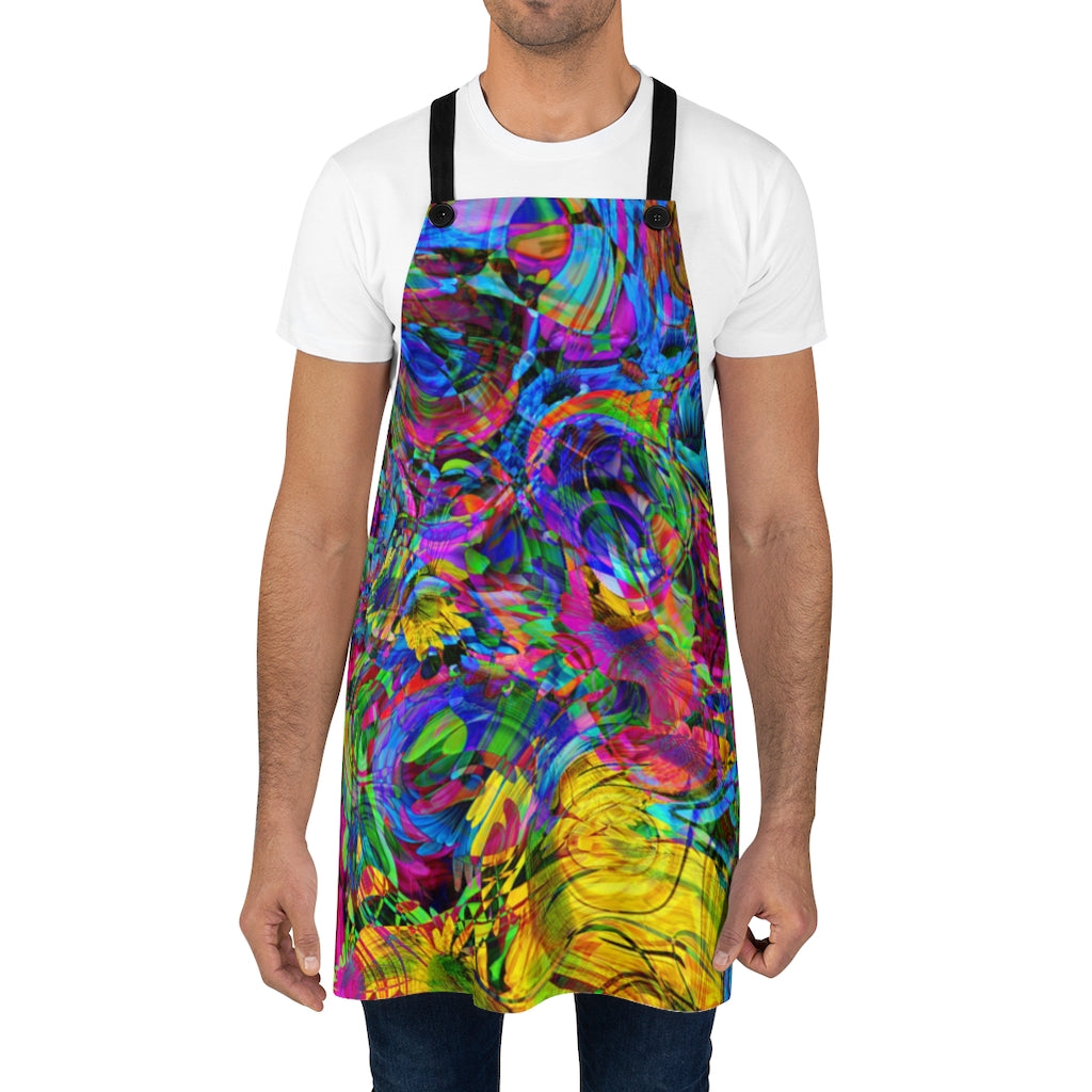 Rainbow Swirls of Color - Kitchen Chef Apron