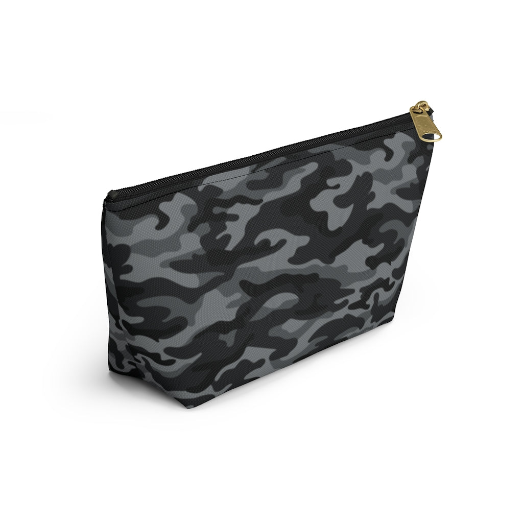 Camouflage Gray & Black - Makeup & Accessory Bag 2 Sizes