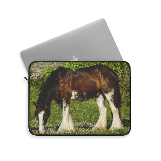 Shire / Clydesdale Horse On Aran Island, Inis Mor in Ireland - Laptop or Ipad Protective Sleeve 3 Sizes