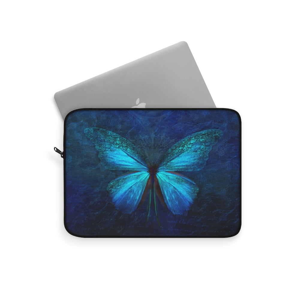 Mystical Blue Night Butterfly - Laptop or Ipad Protective Sleeve 3 Sizes