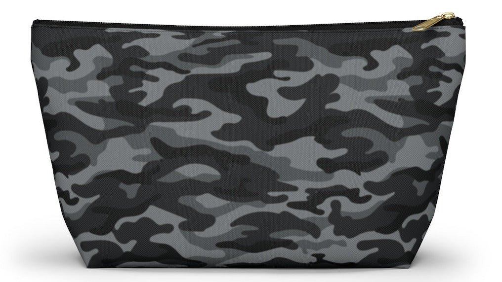 Camouflage Gray & Black - Makeup & Accessory Bag 2 Sizes