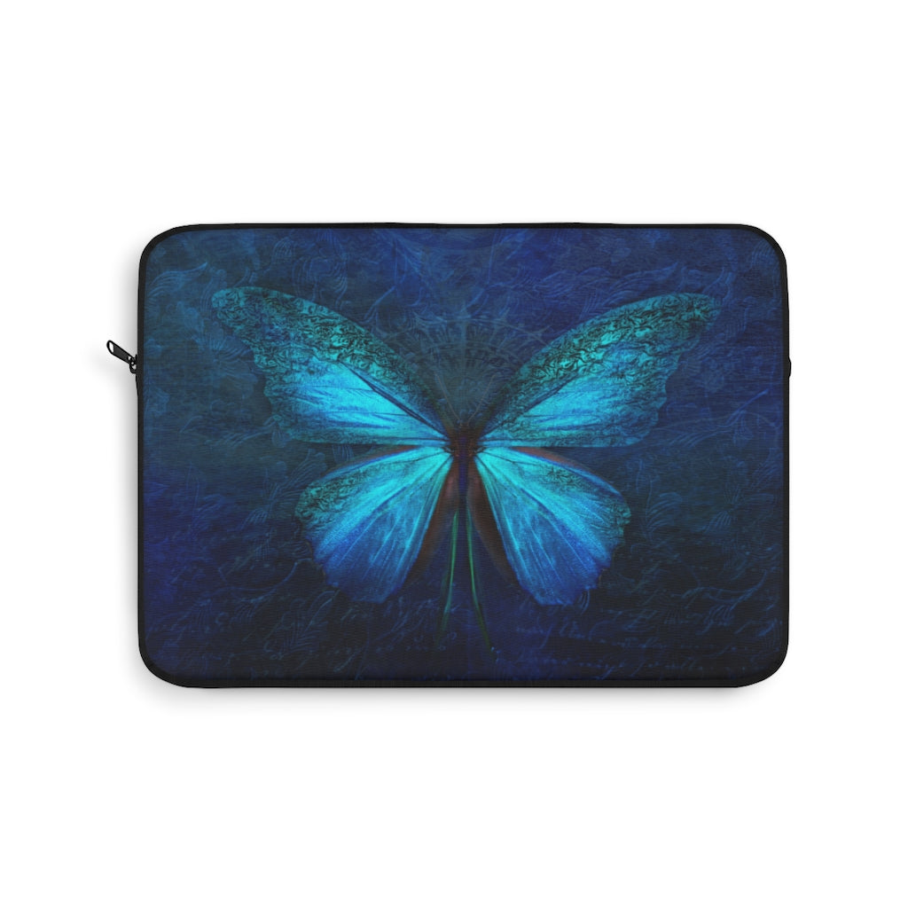 Mystical Blue Night Butterfly - Laptop or Ipad Protective Sleeve 3 Sizes