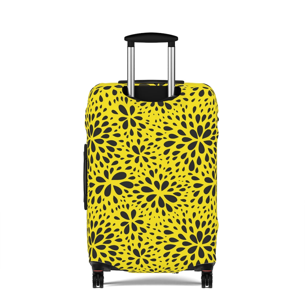 Floral Black & Yellow Floral Abstract  - Luggage Protector and Cover 3 Sizes