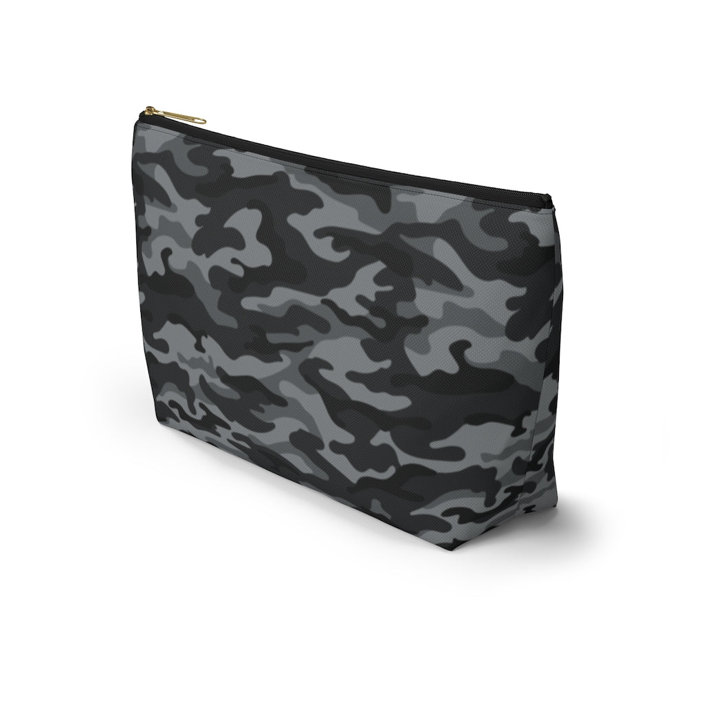 Camouflage Gray & Black - Makeup & Accessory Bag 2 Sizes