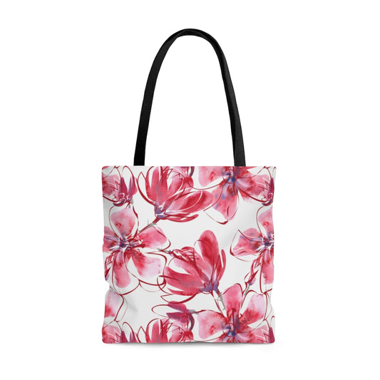 Romantic Flowers Pink & White - Canvas Tote 3 Sizes