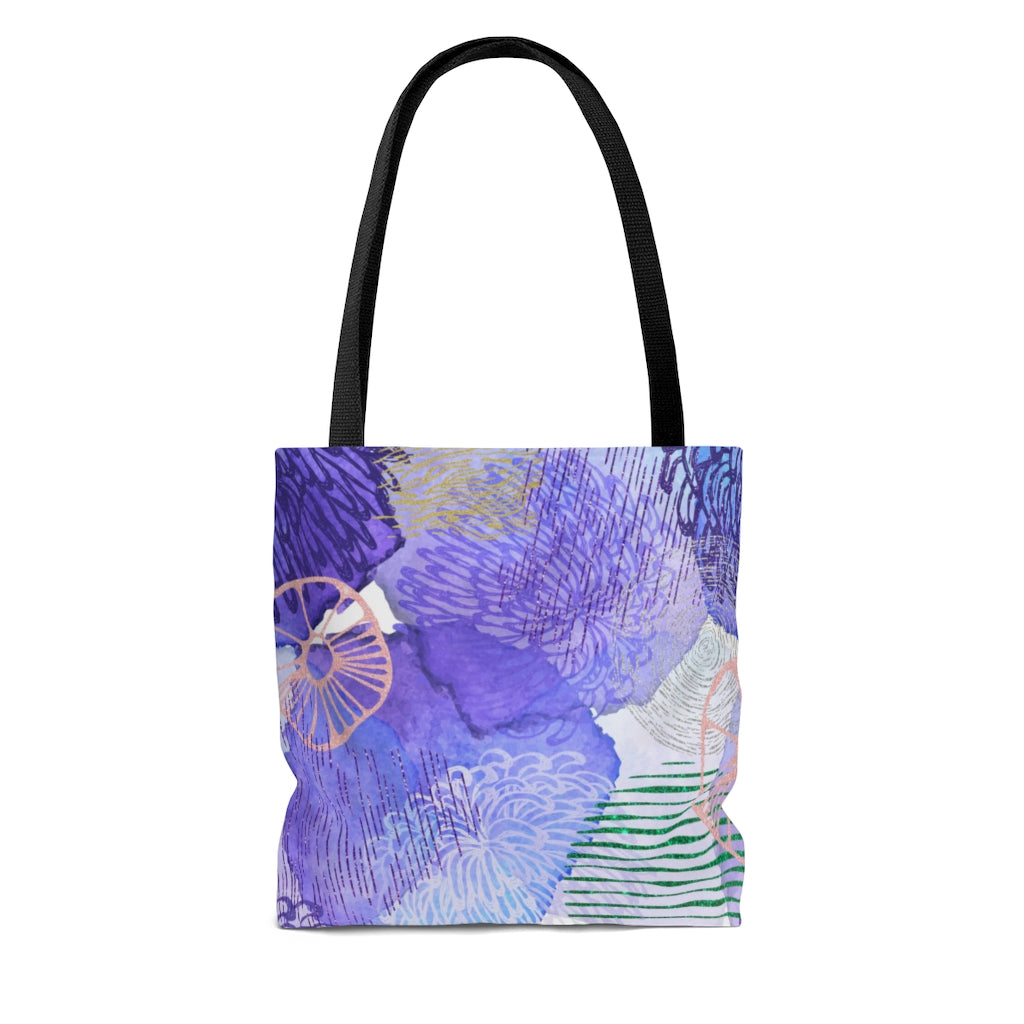 Purple Ocean Flowers  - Canvas Tote 3 Sizes