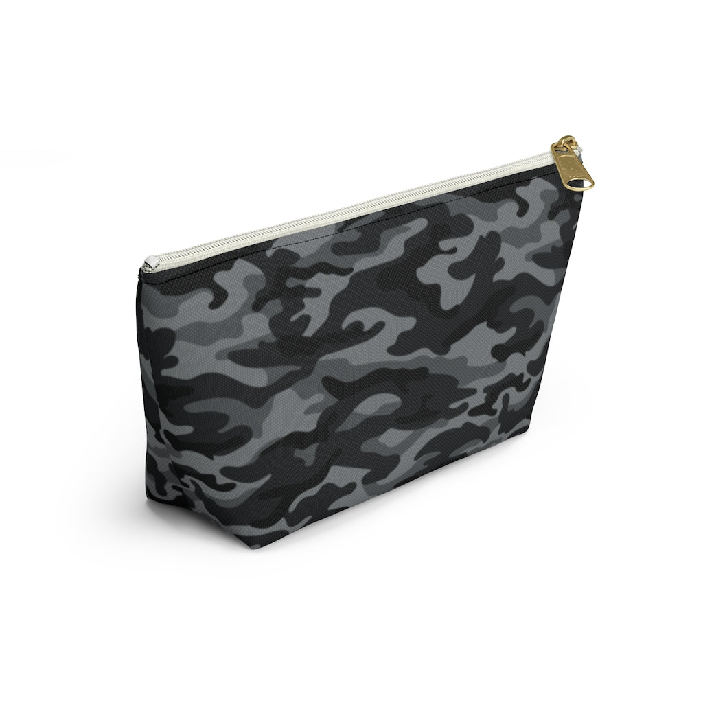 Camouflage Gray & Black - Makeup & Accessory Bag 2 Sizes