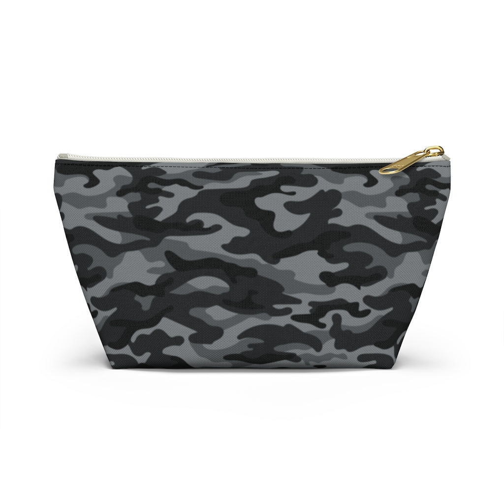 Camouflage Gray & Black - Makeup & Accessory Bag 2 Sizes