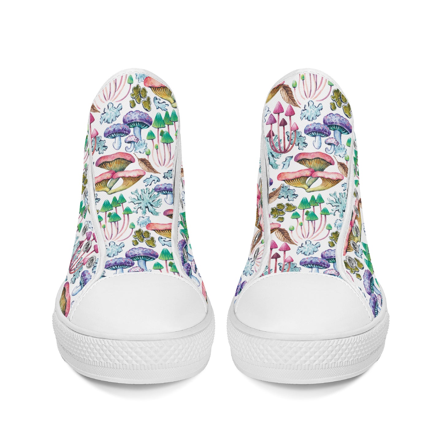 Psychedelic Mushroom Garden Converse Style High Tops