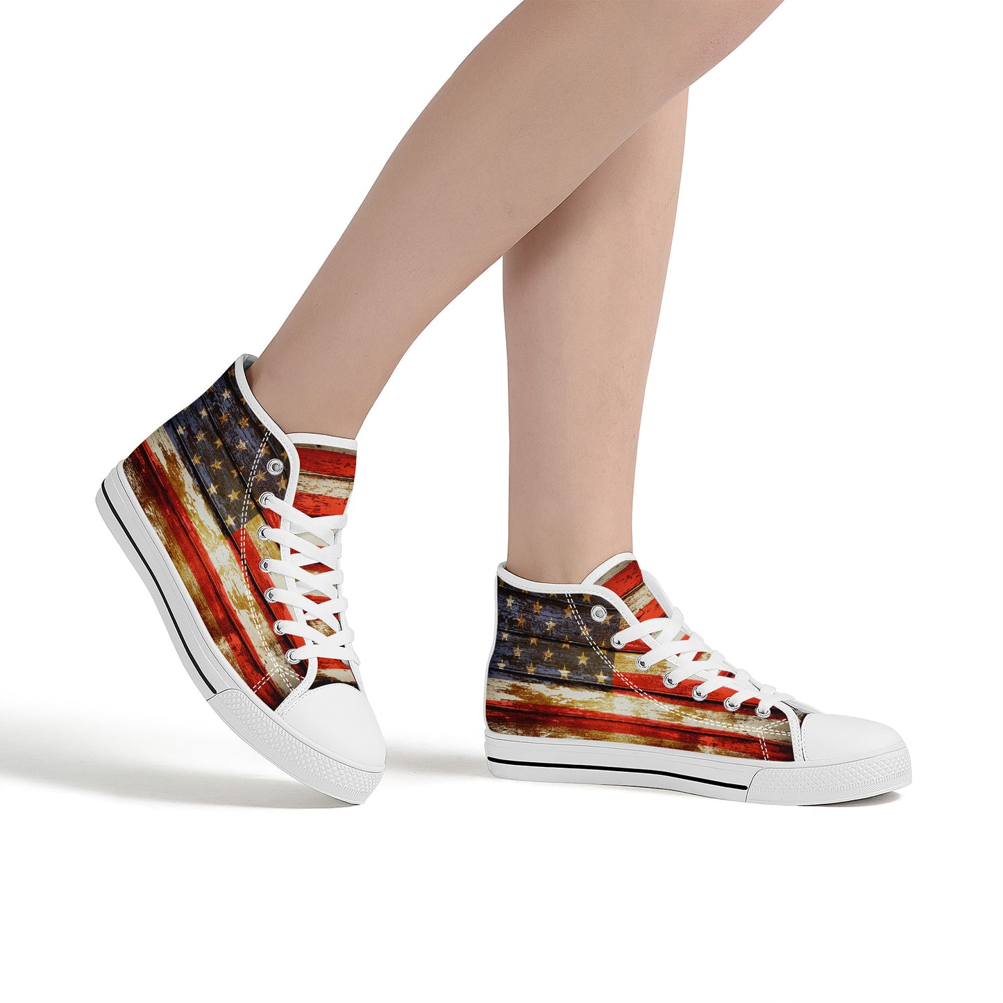 Patriotic American Flag Converse Style High Tops