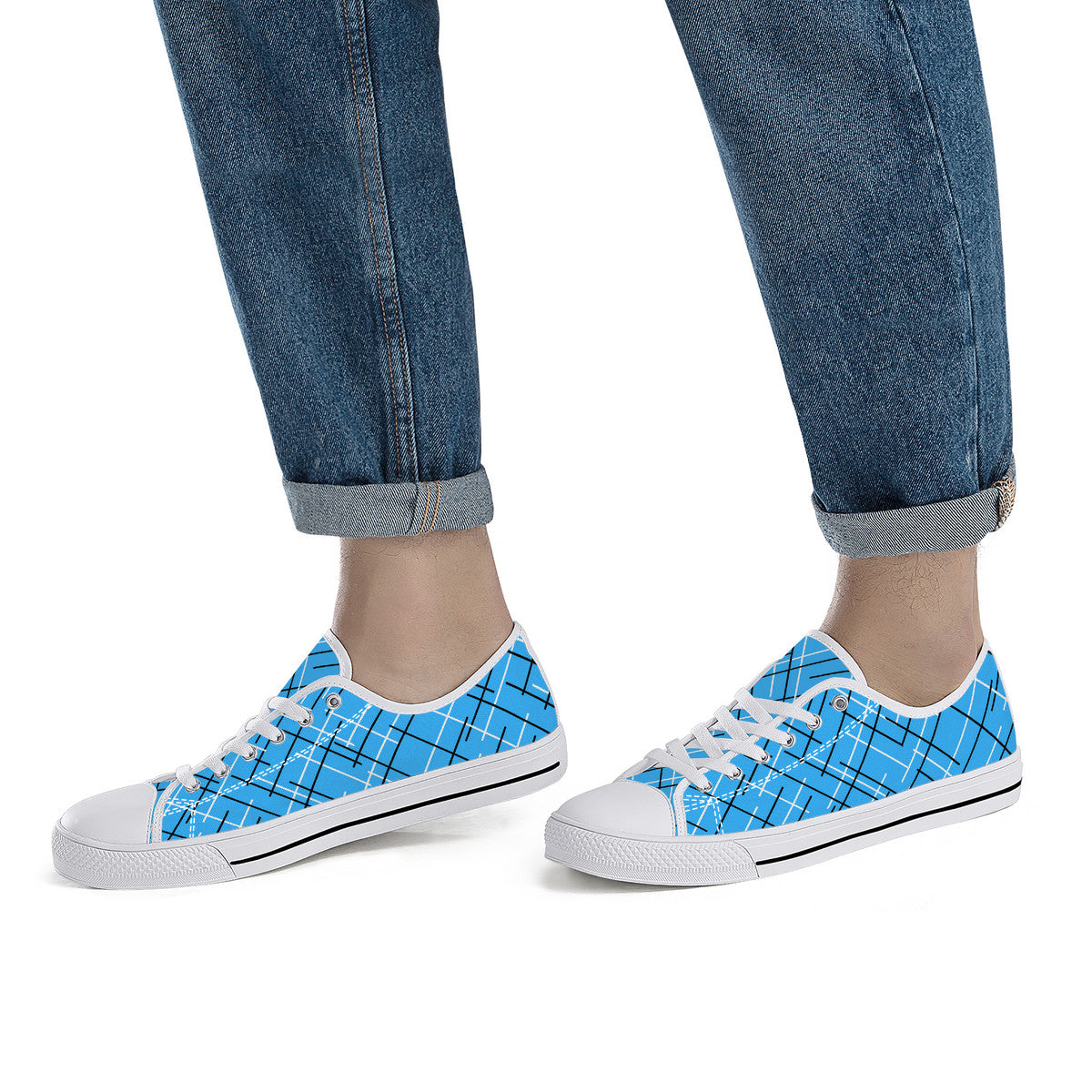 Unisex Low Top Canvas Shoes with Abstract Design