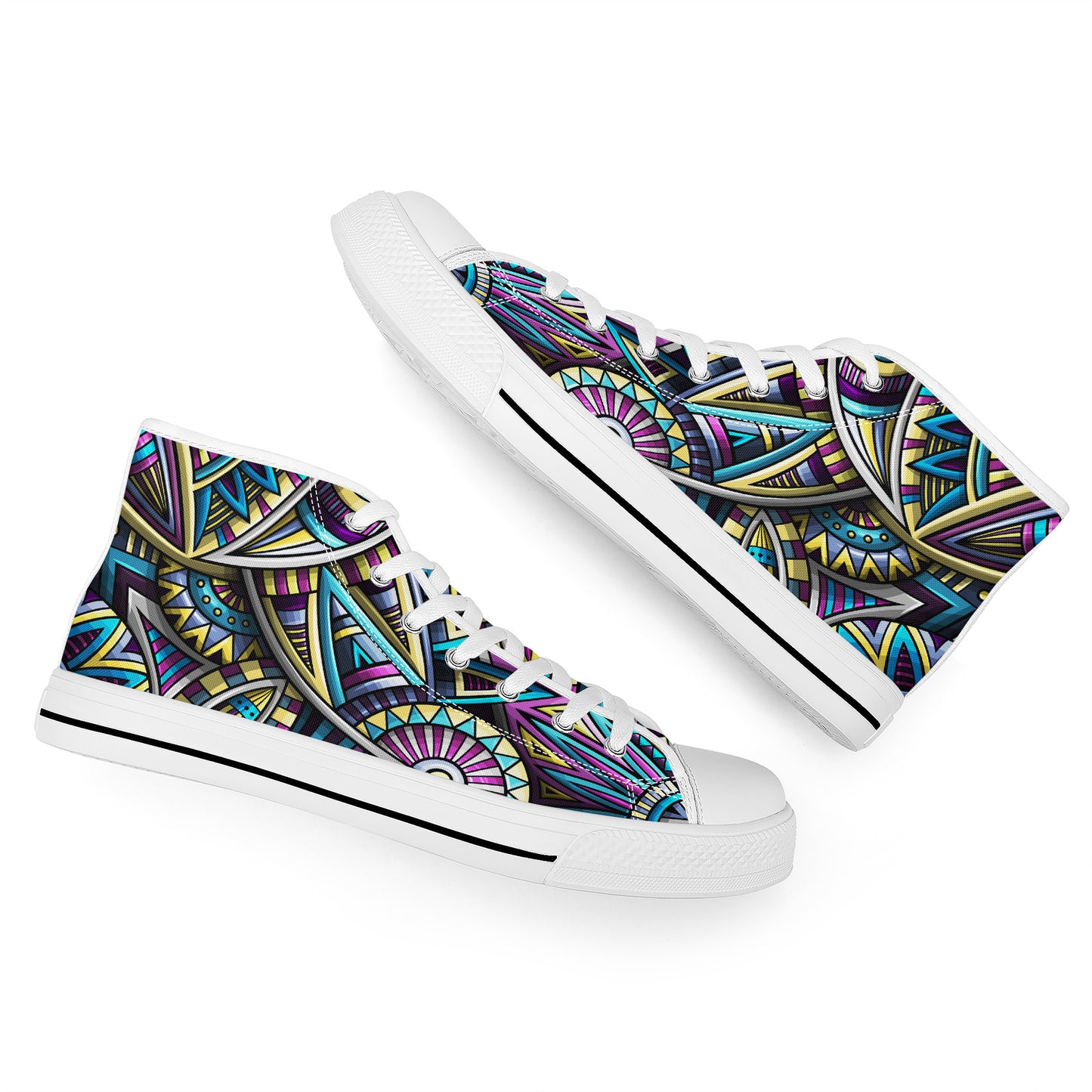 Tribal Colorful Abstract Converse Style High Tops