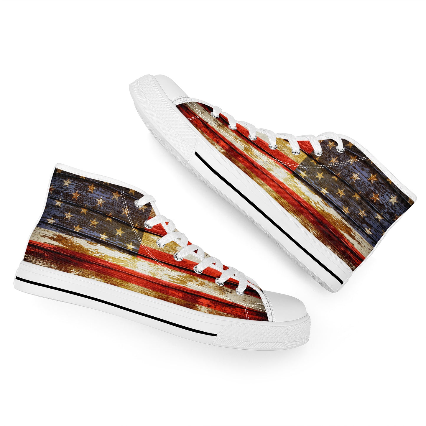 Patriotic American Flag Converse Style High Tops