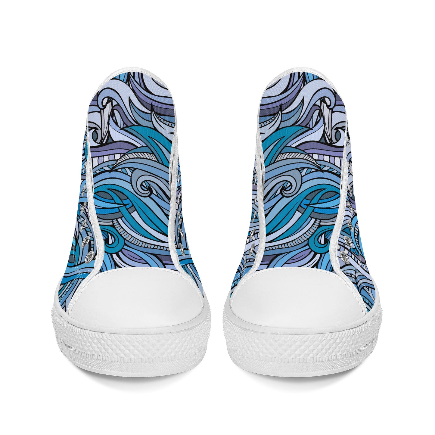 Blue Ocean Swirls Converse Style High Tops