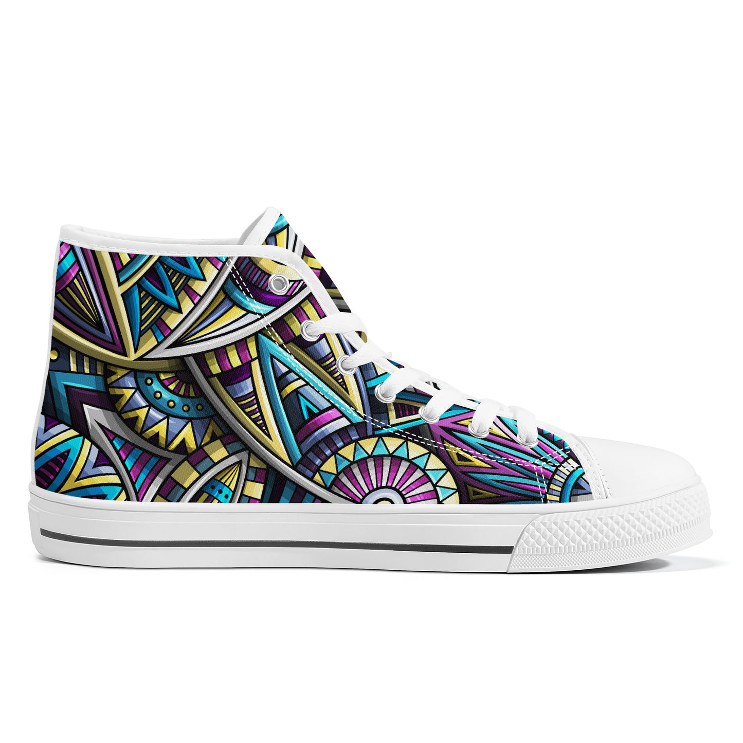 Tribal Colorful Abstract Converse Style High Tops