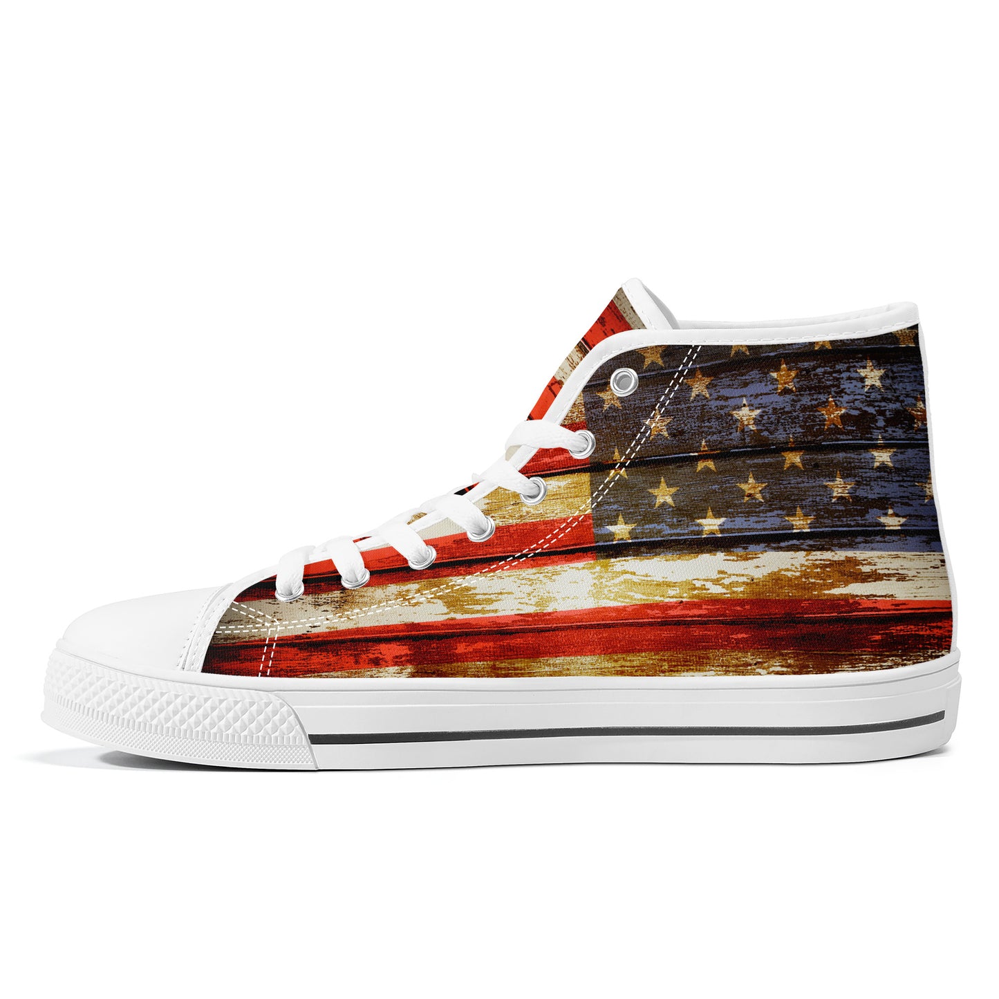 Patriotic American Flag Converse Style High Tops